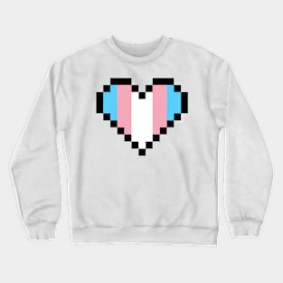 Transgender Pride Pixel Art Heart Crewneck Sweatshirt